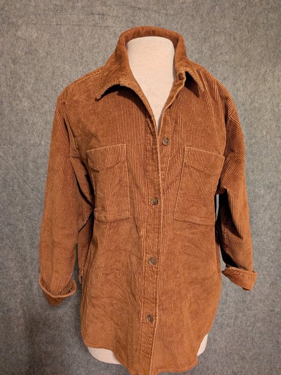 GAP Tops - Gap Women's Oversized Corduroy Shirt Camel Tan Petite Med